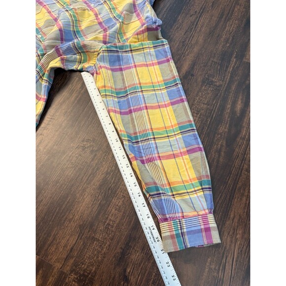 Polo Ralph Lauren 3XLT Plaid Cotton Short Sleeve Button Down Shirt Flesh Pony - Picture 9 of 10